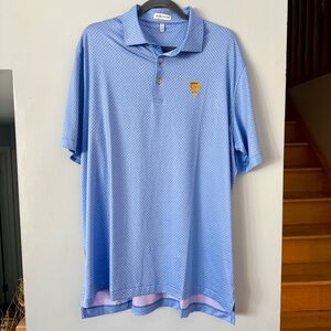 Peter Millar Elevated Athleisure Mastered Tournament Light Blue Golf Polo Shirt
